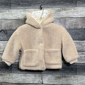 ZARA JERSEY LINED SHERPA HOODED JACKET 9-12 MO
