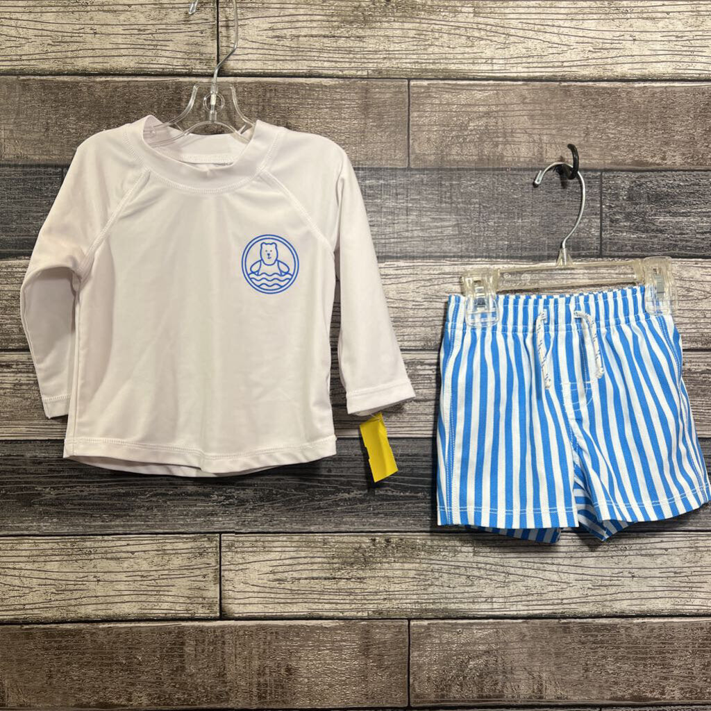 GAP 2PC LS RASH GUARD + TRUNKS 6-12 MO