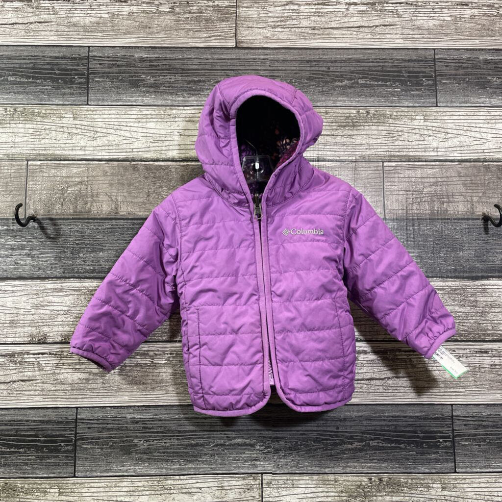 COLUMBIA REVERSIBLE HOODED FLEECE PUFFER COAT 6-12 MO