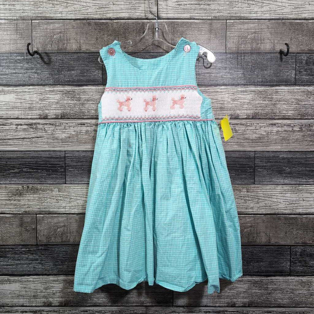 HANDMADE SMOCKED POODLE JUMPER DRESS 5/6