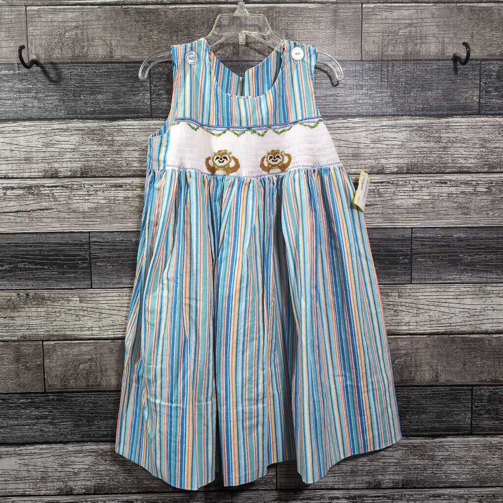 HANDMADE SMOCKED SLOTH JUMPER DRESS 5/6