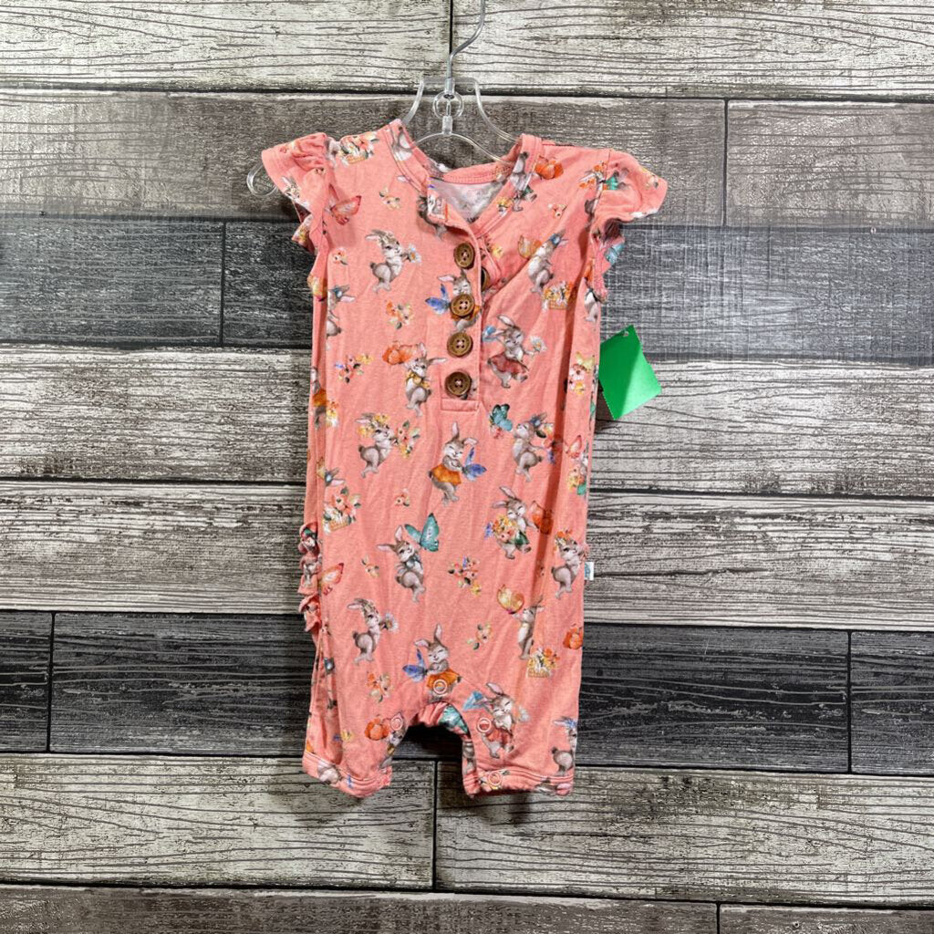POSH PEANUT SS BAMBOO SHORT ROMPER 0-3 MO