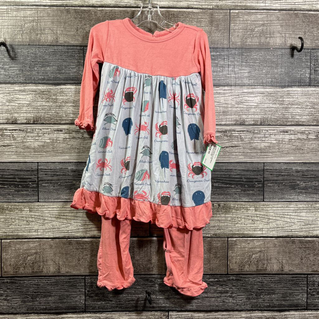KICKEE PANTS LS BAMBOO DRESS WITH BUILT IN LEGGING 6-12 MO
