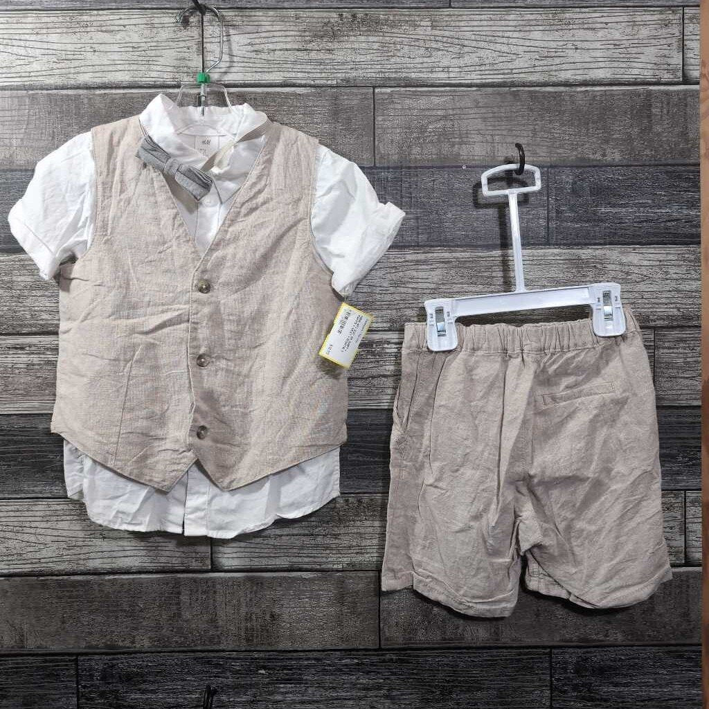 H&M 4PC SUIT SS SHIRT + PANTS + VEST + BOWTIE 3