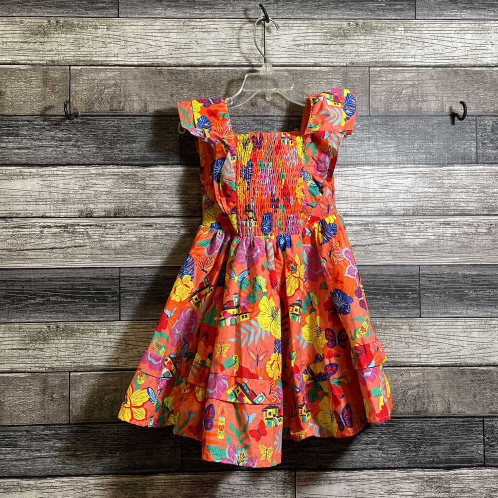 DISNEY SMOCKED WOVEN COTTON SLEEVELESS LINED DRESS 3