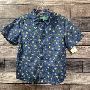 BENETTON COTTON SS BUTTON DOWN PRINTED SHIRT 4/5
