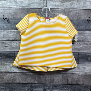 AQUA 2PC YELLOW & WHITE STRIPED TOP + SKIRT 10/12
