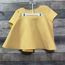 Load image into Gallery viewer, AQUA 2PC YELLOW &amp; WHITE STRIPED TOP + SKIRT 10/12
