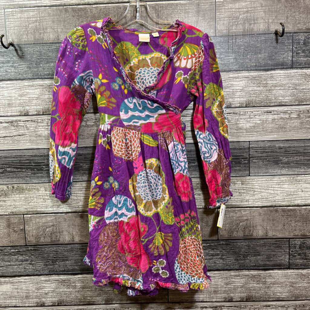 YO BABY WOVEN COTTON FLORAL WRAP DRESS 7