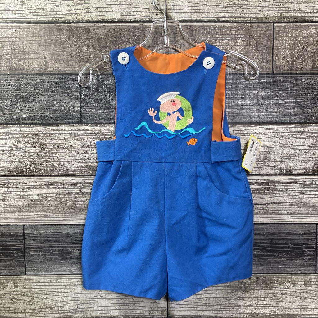 CHOCOLATE SOUP EMBROIDERED SHORTALLS 12 MO
