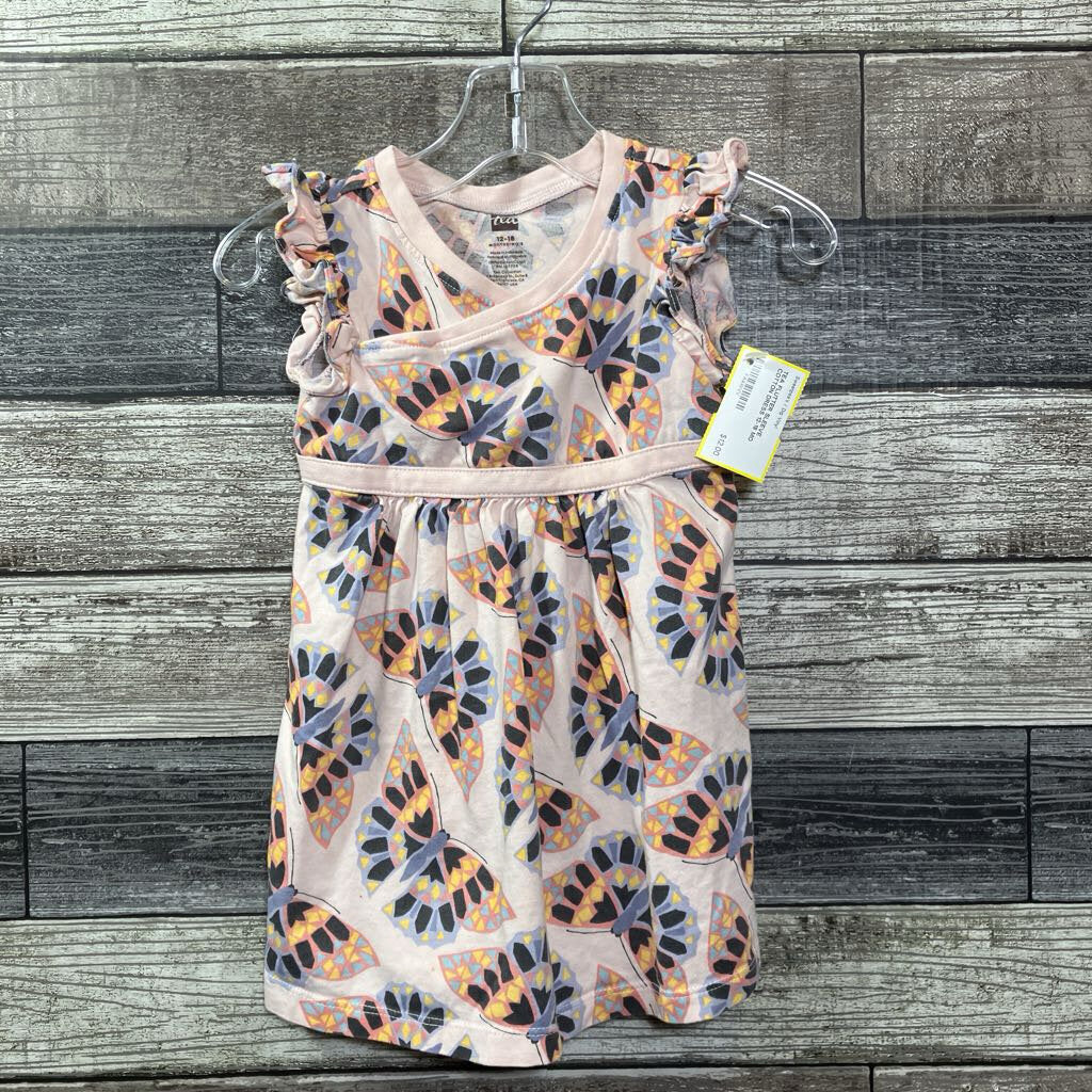 TEA FLUTTER SLEEVE COTTON DRESS 12-18 MO