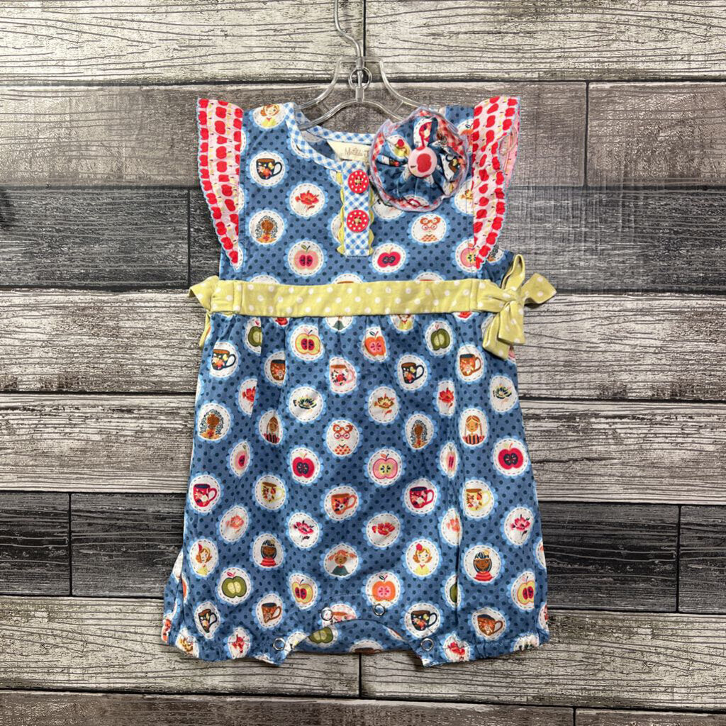 MATILDA JANE WOVEN COTTON ROMPER 12-18 MO