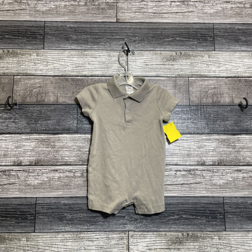 H&M ORGANIC SS POLO SHORT ROMPER 3-6 MO