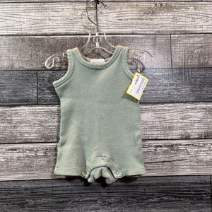 SPEARMINT LOVE ORGANIC WAFFLE SHORTIE ROMPER 0-3 MO