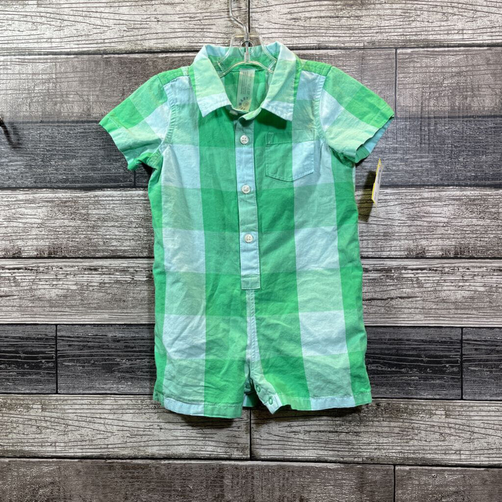 PRIMARY SS BUTTON DOWN SHORTIE 6-12 MO