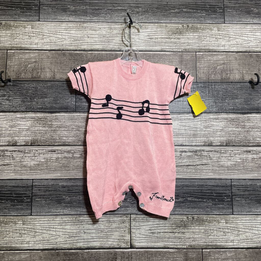 FIONA'S PRINCE COTTON SS APPLIQUE ROMPER 9-12 MO