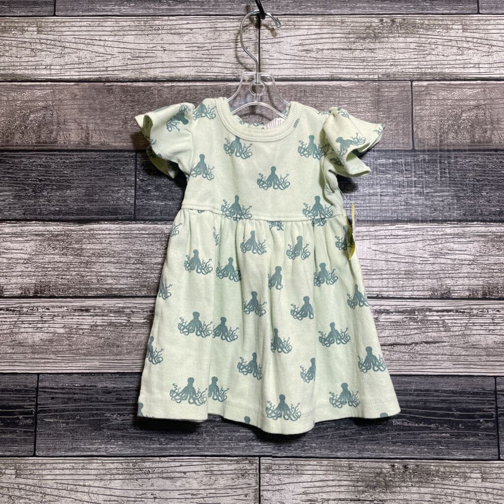 KATE QUINN ORGANIC SS PRINTED DRESS 6-12 MO