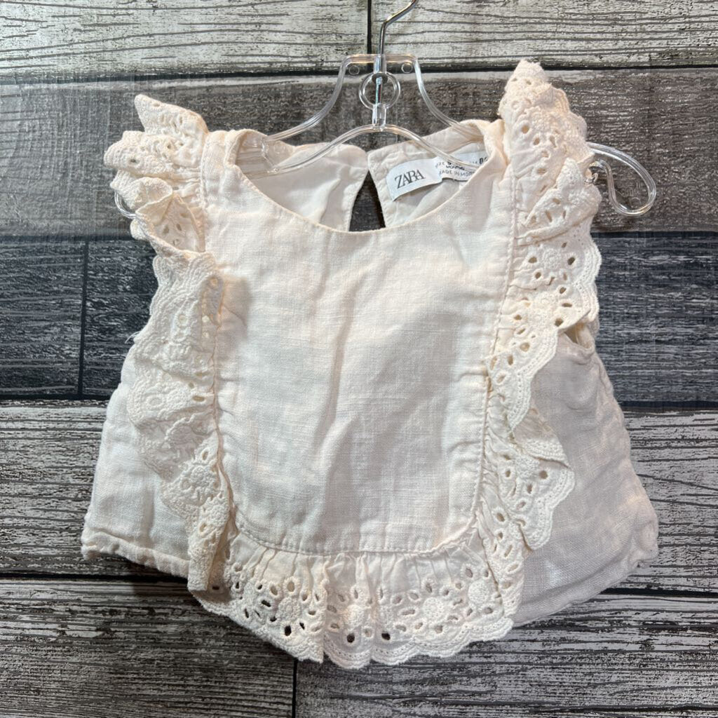 ZARA EYELET RUFFLE TANK 9-12 MO