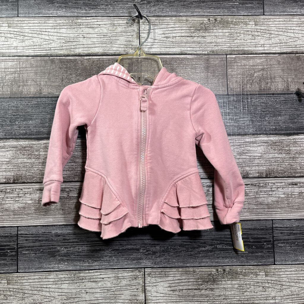 PLAY LITTLE SLEEPIES MAUVE BLUSH PEPLUM HOODIE 12-18 MO