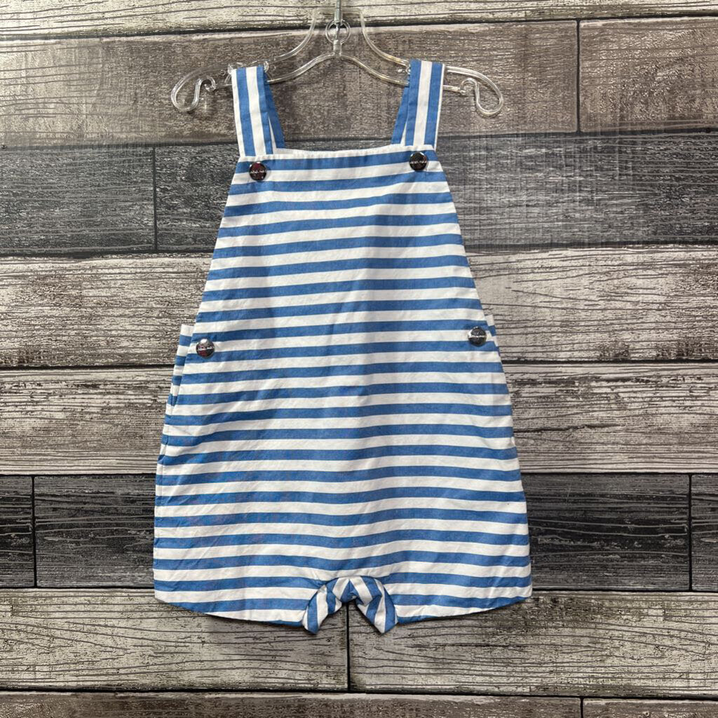 JACADI STRIPED WOVEN SHORTALLS 18 MO
