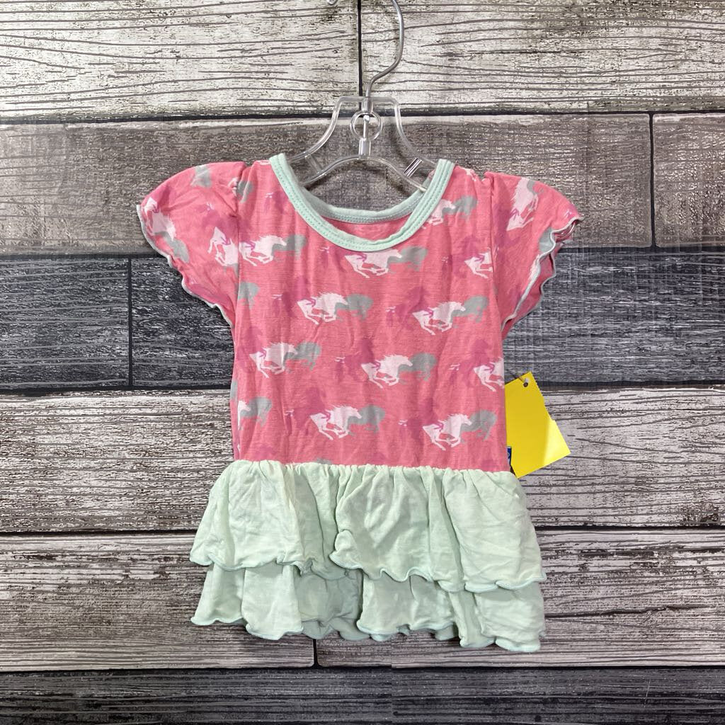 KICKEE PANTS SS BAMBOO RUFFLE SHIRT 0-3 MO