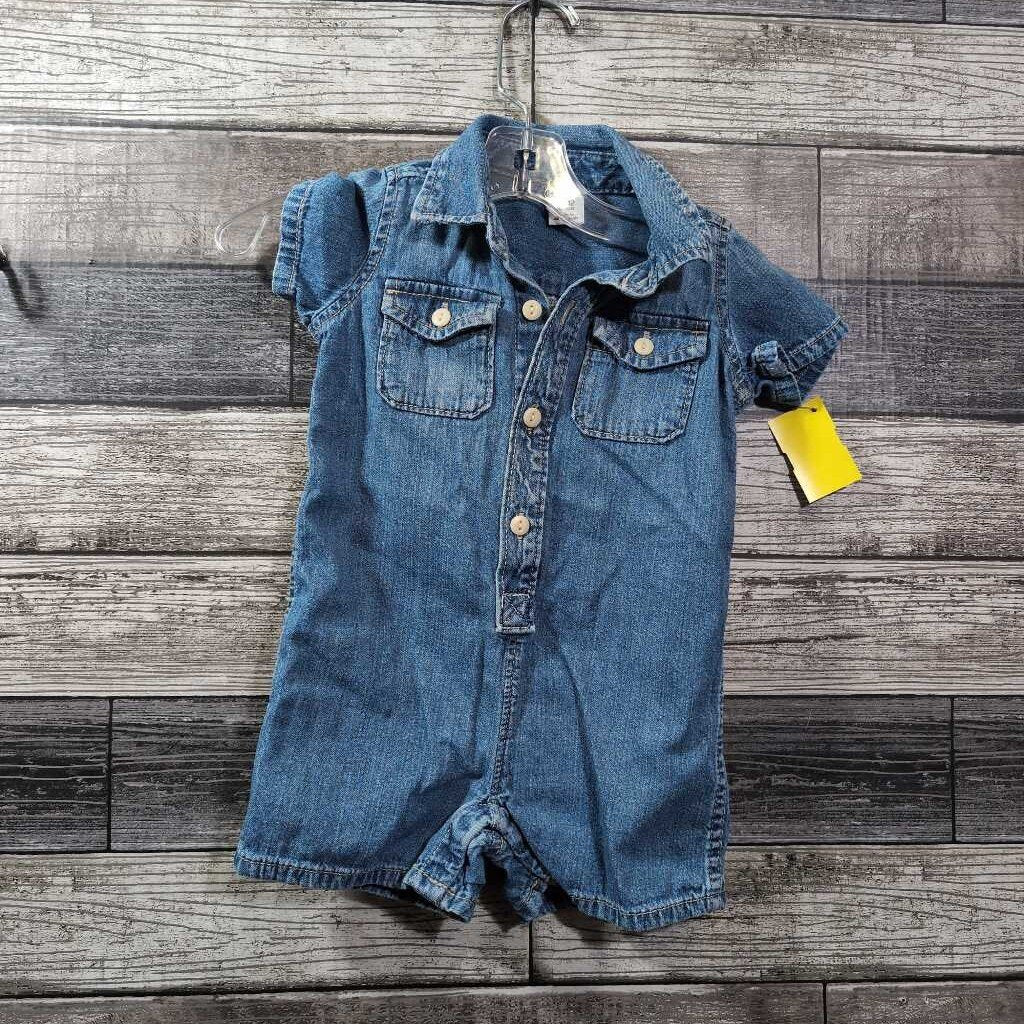 GAP DENIM SHORT ROMPER 6-12 MO