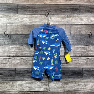 UP AND FAST LS RASH GUARD SWIMSUIT 3-6 MO