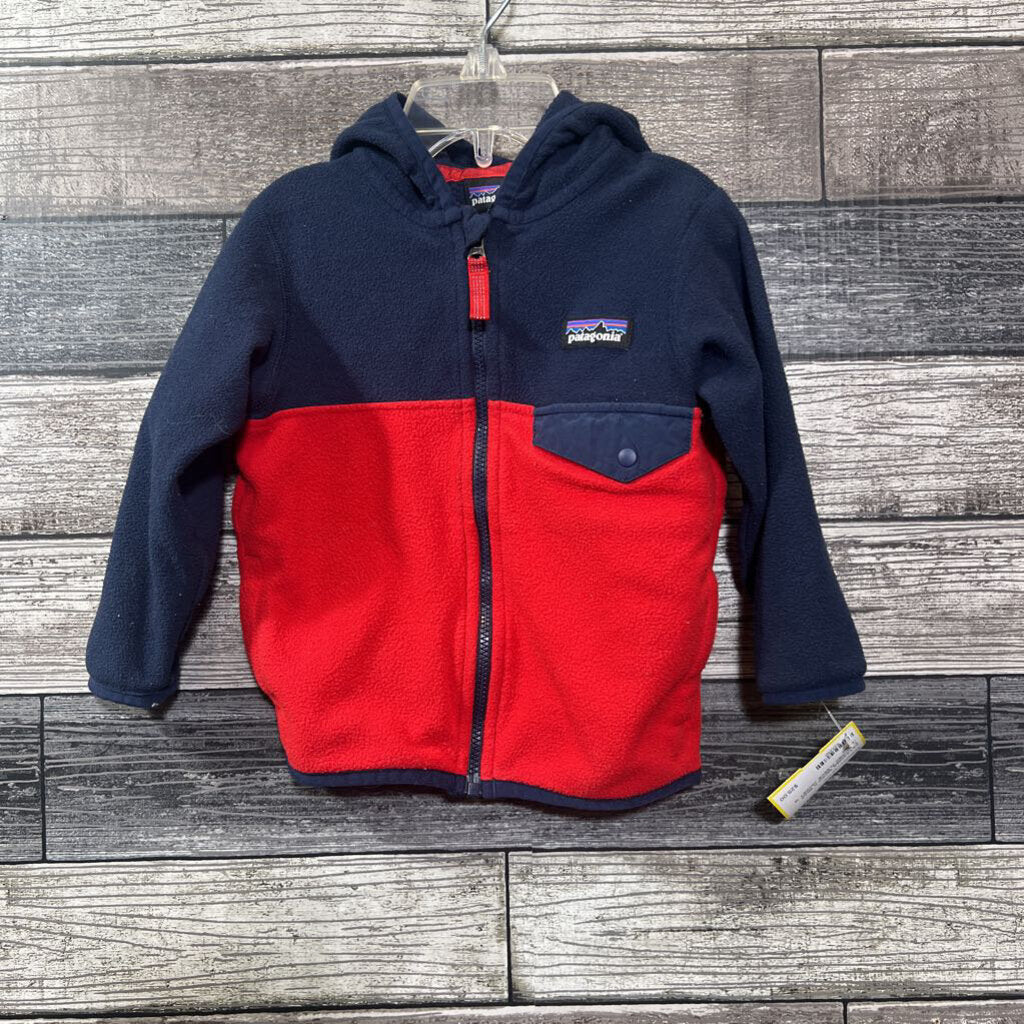 PATAGONIA MICRO D SNAP T HOODED FLEECE JACKET 12 -18 MO