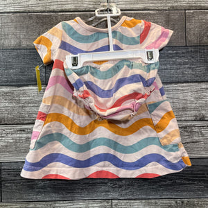 HANNA 2PC ORGANIC COTTON SS DRESS + BLOOMERS 70 / 6-12 MO