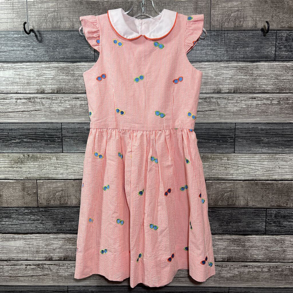 HANDMADE RUFFLE SLEEVE SEERSUCKER EMBORIDERED DRESS 7