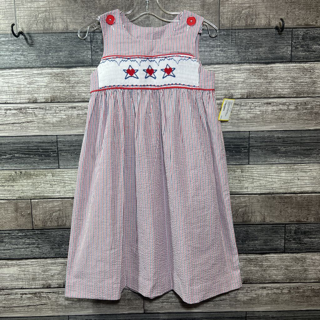 HANDMADE SMOCKED HEARTS & STARS JUMPER DRESS 7