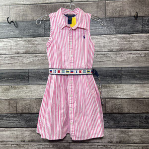 RALPH LAUREN SLEEVELESS BUTTON DOWN DRESS WITH BELT 6