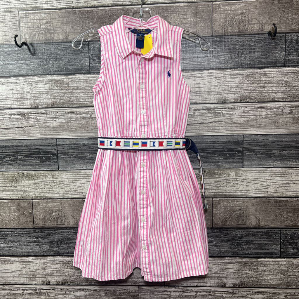 RALPH LAUREN SLEEVELESS BUTTON DOWN DRESS WITH BELT 6