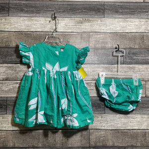 TEA 2PC FLUTTER SLEEVE LINED WOVEN DRESS 9-12 MO