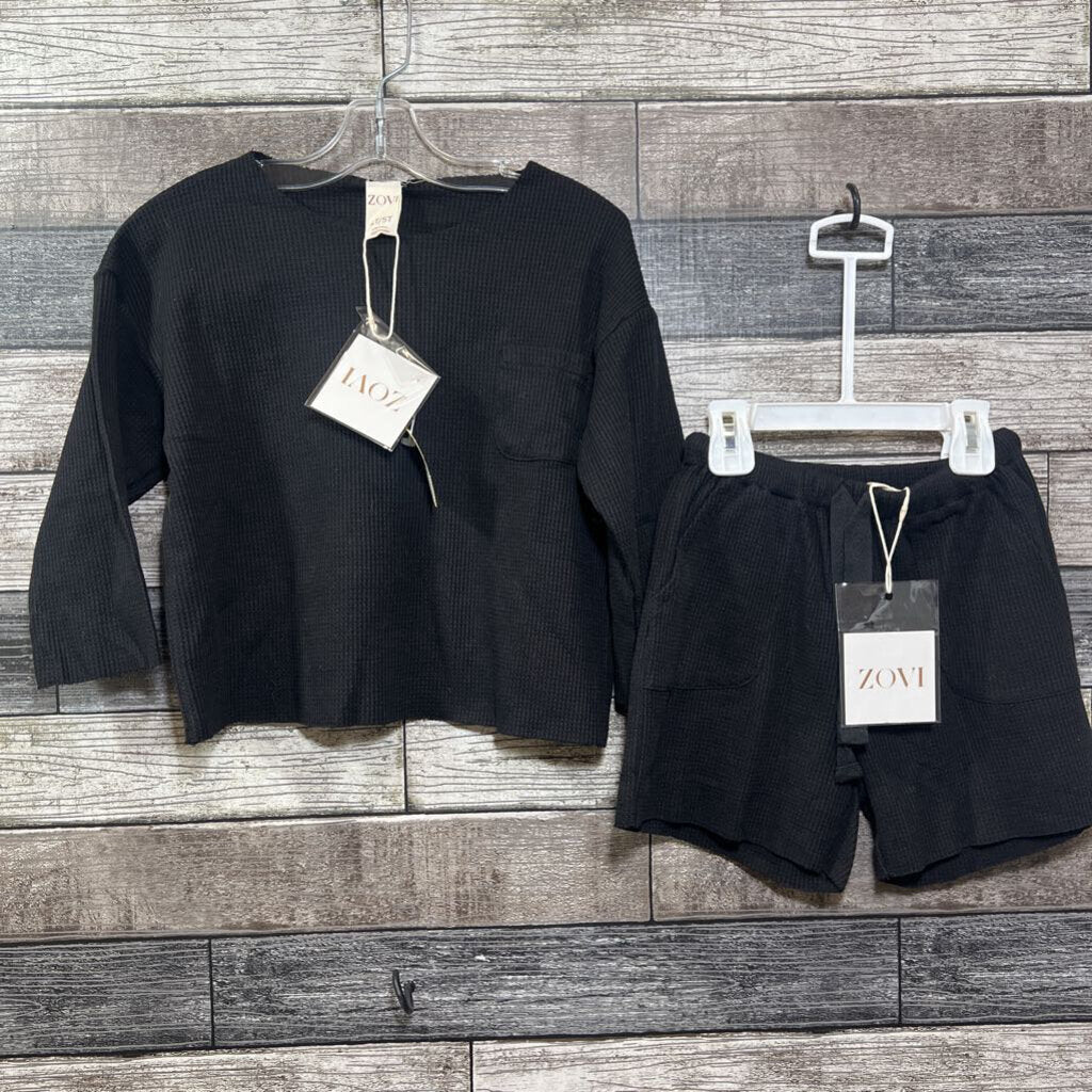 NWT ZOVI 2PC LS WAFFLE SHIRT + SHORTS 4/5
