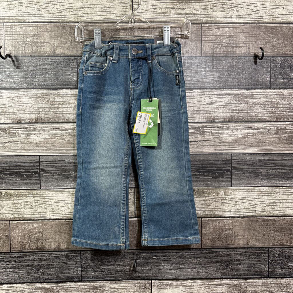 NWT ZANE SILVER BOOT CUT JEANS 2