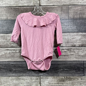 DOT DOT SMILE LS BAMBOO RUFFLE BODYSUIT 3-6 MO