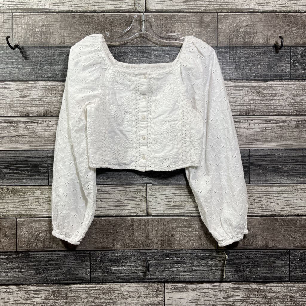 ZARA LS CROPPED EMBROIDERED SHIRT 11/12