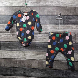HANNA 2PC ORGANIC COTTON LS BODYSUIT + PANTS 60 / 3-6 MO