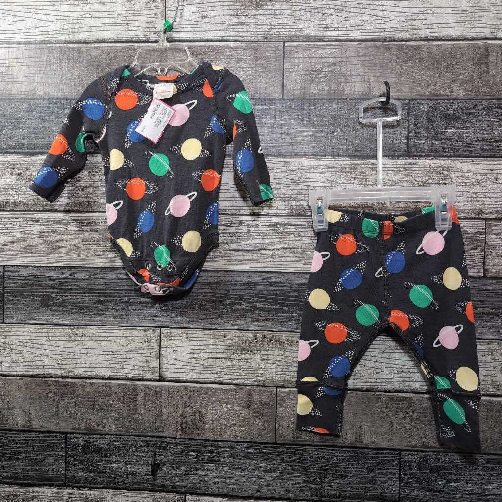 HANNA 2PC ORGANIC COTTON LS BODYSUIT + PANTS 60 / 3-6 MO