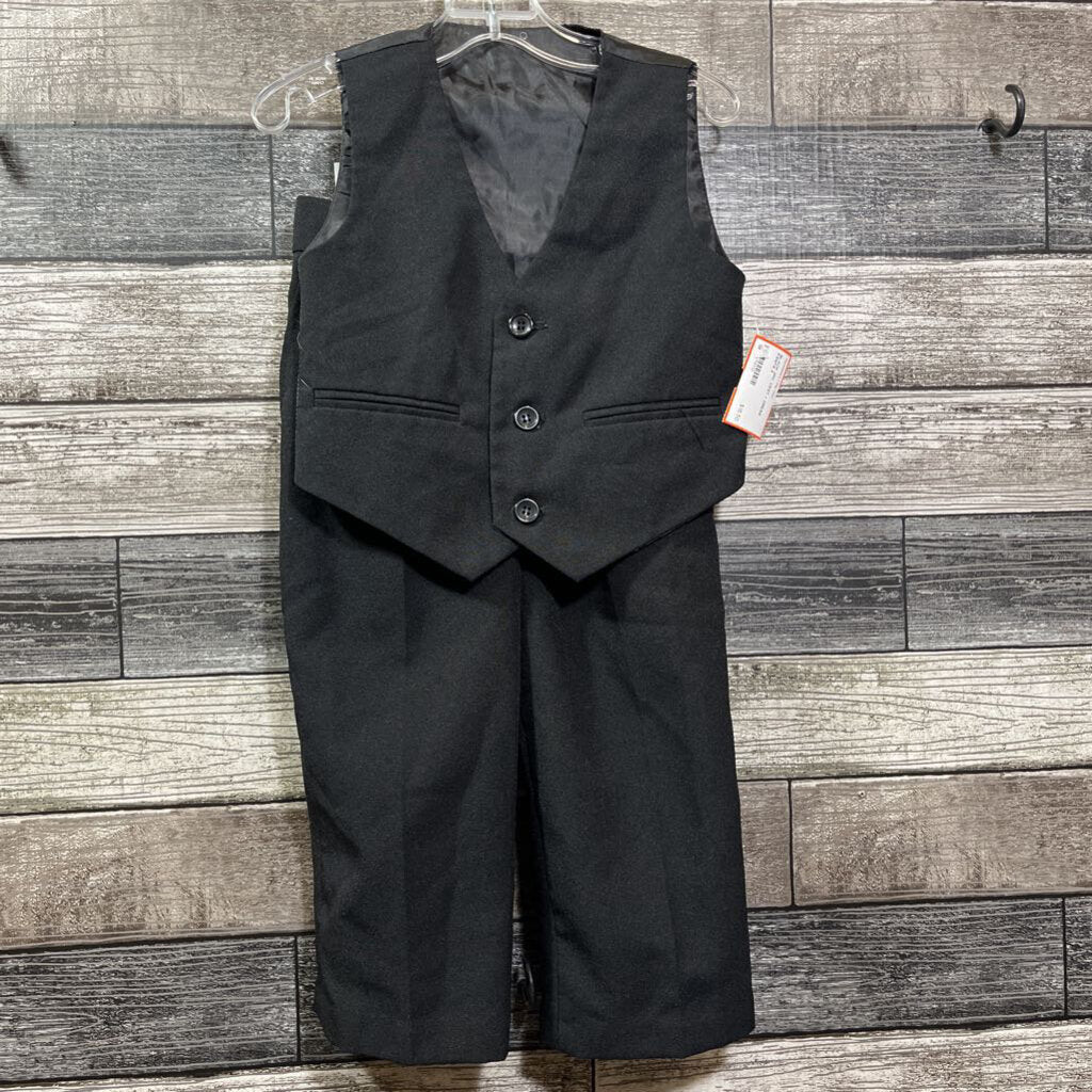 BLACK 2PC VEST + DRESS PANTS 2