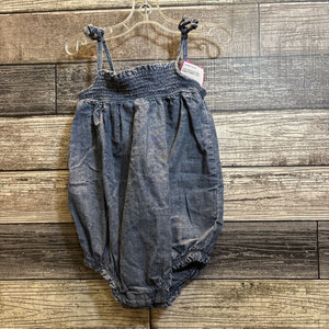 GAP SLEEVELESS DENIM BUBBLE ROMPER 12-18 MO
