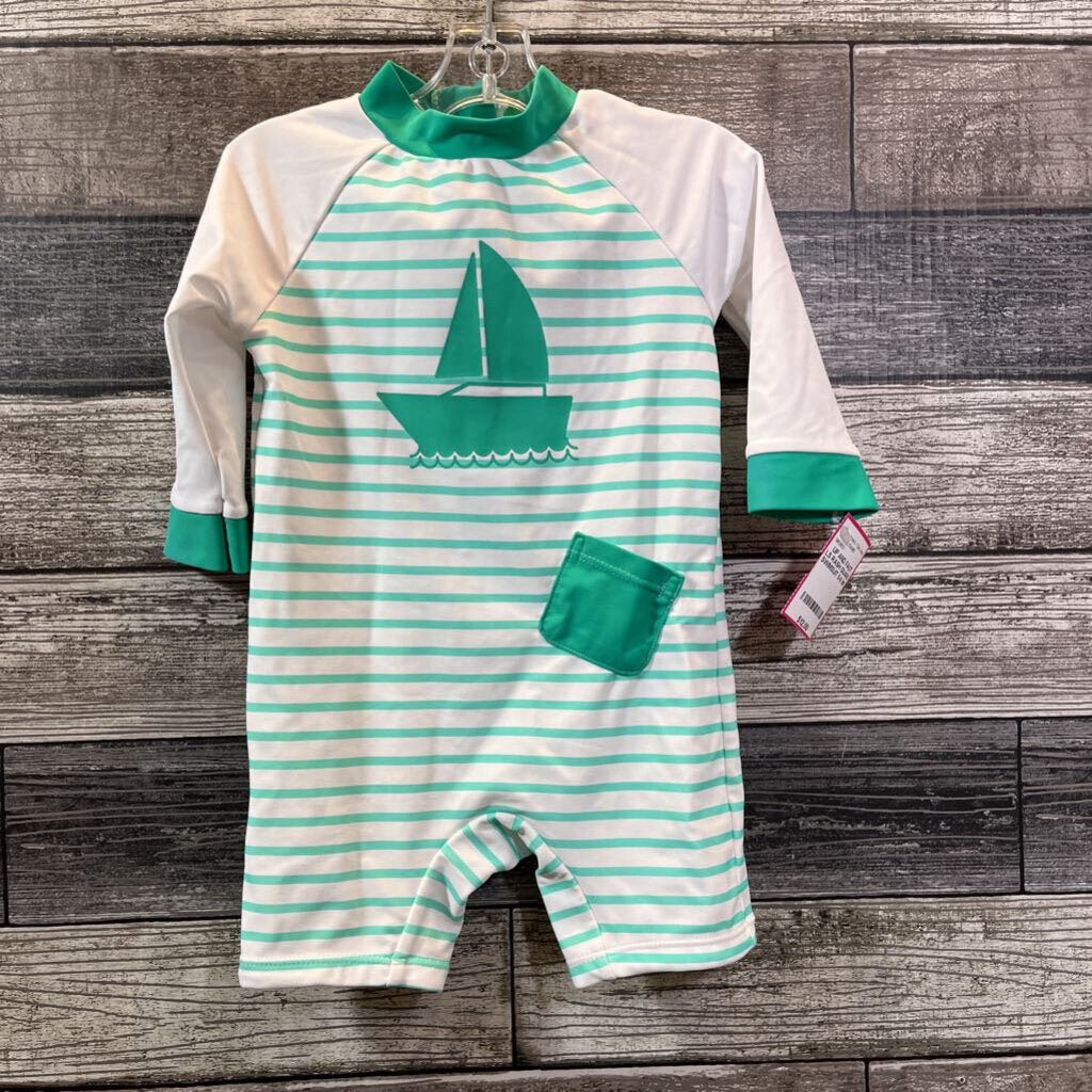 UP AND FAST LS RASH GUARD SWIMSUIT 0-6 MO