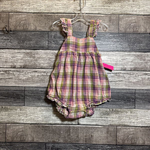 MAISON ME TANK PLAID BUBBLE ROMPER 18-24 MO