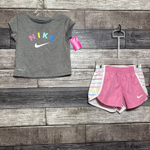NIKE 2PC DRI FIT SS T-SHIRT + SHORTS 12MO