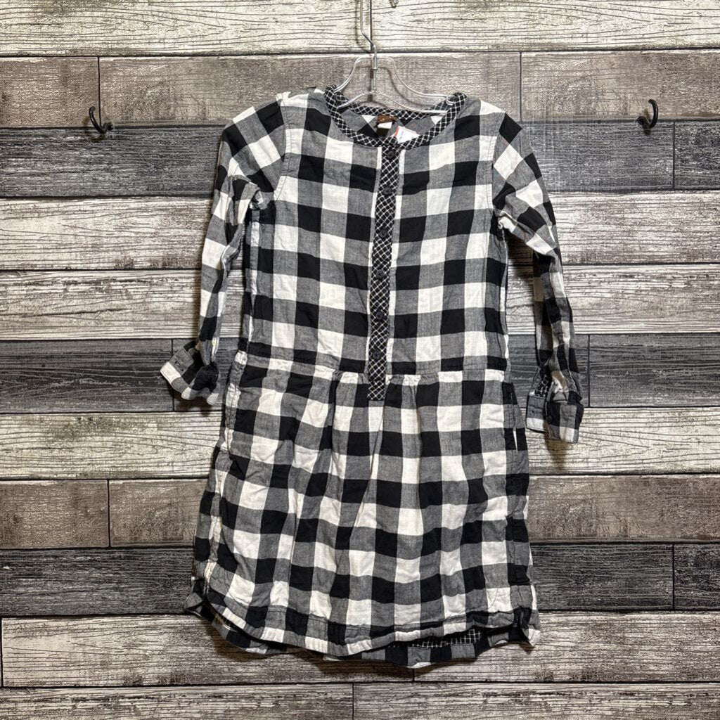 TEA LS CHECKERED DRESS W/ POCKETS 7