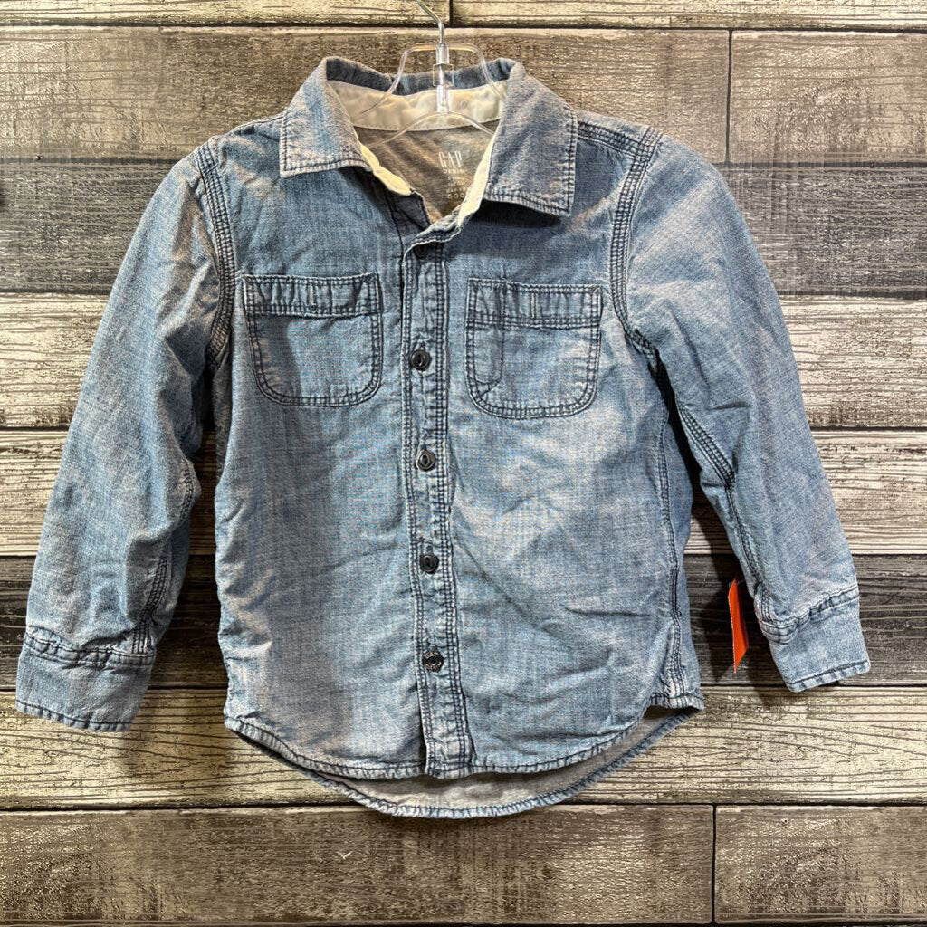 GAP DENIM LINED BUTTON DOWN SHIRT 5