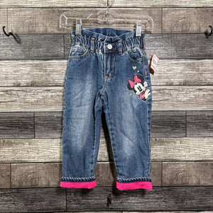 NWT GAP FLEECE LINED MINNE MOUSE JEANS 3