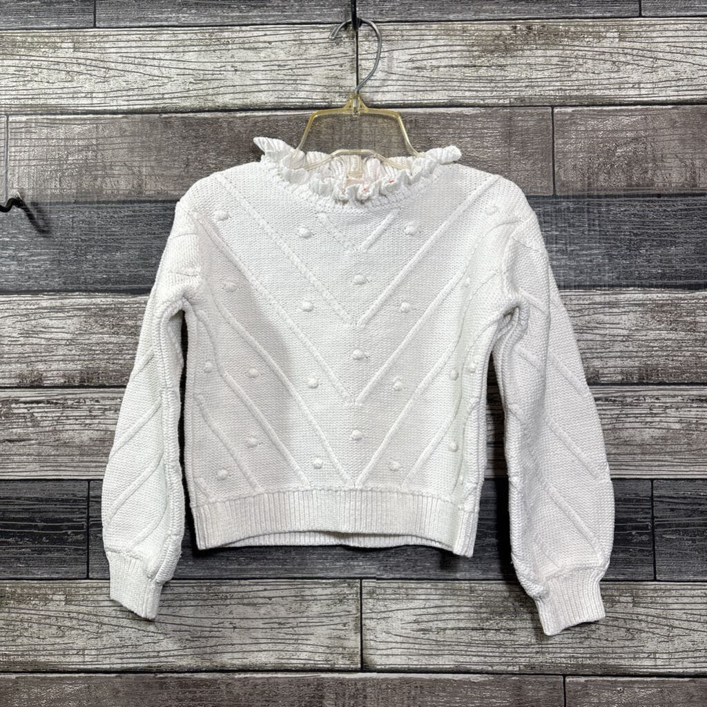 CREWCUTS COTTON WHITE SWEATER 4/5