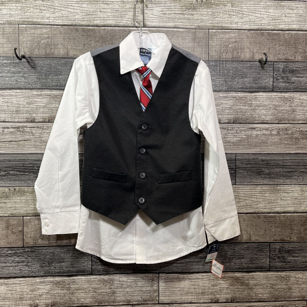 NWT IZOD DRESS SHIRT + NECK TIE + VEST 8